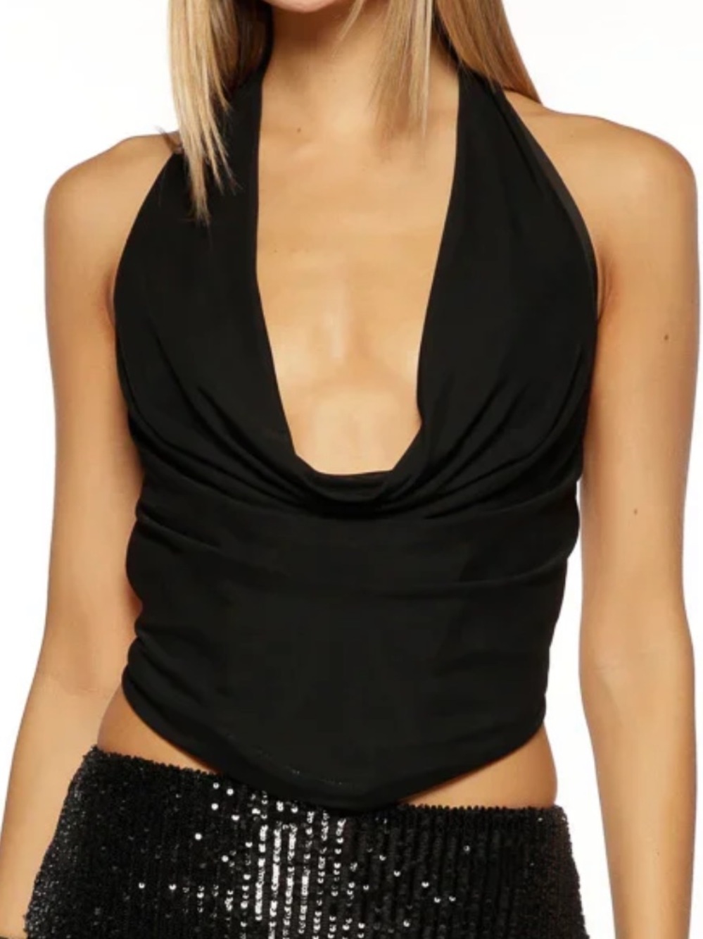 NWT Beginning Boutique \\ halter mesh open back top